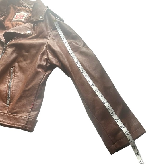 Levi Strauss Chocolate Faux Leather Jacket with Silver Accents Size 2X NWOT - Picture 6 of 11